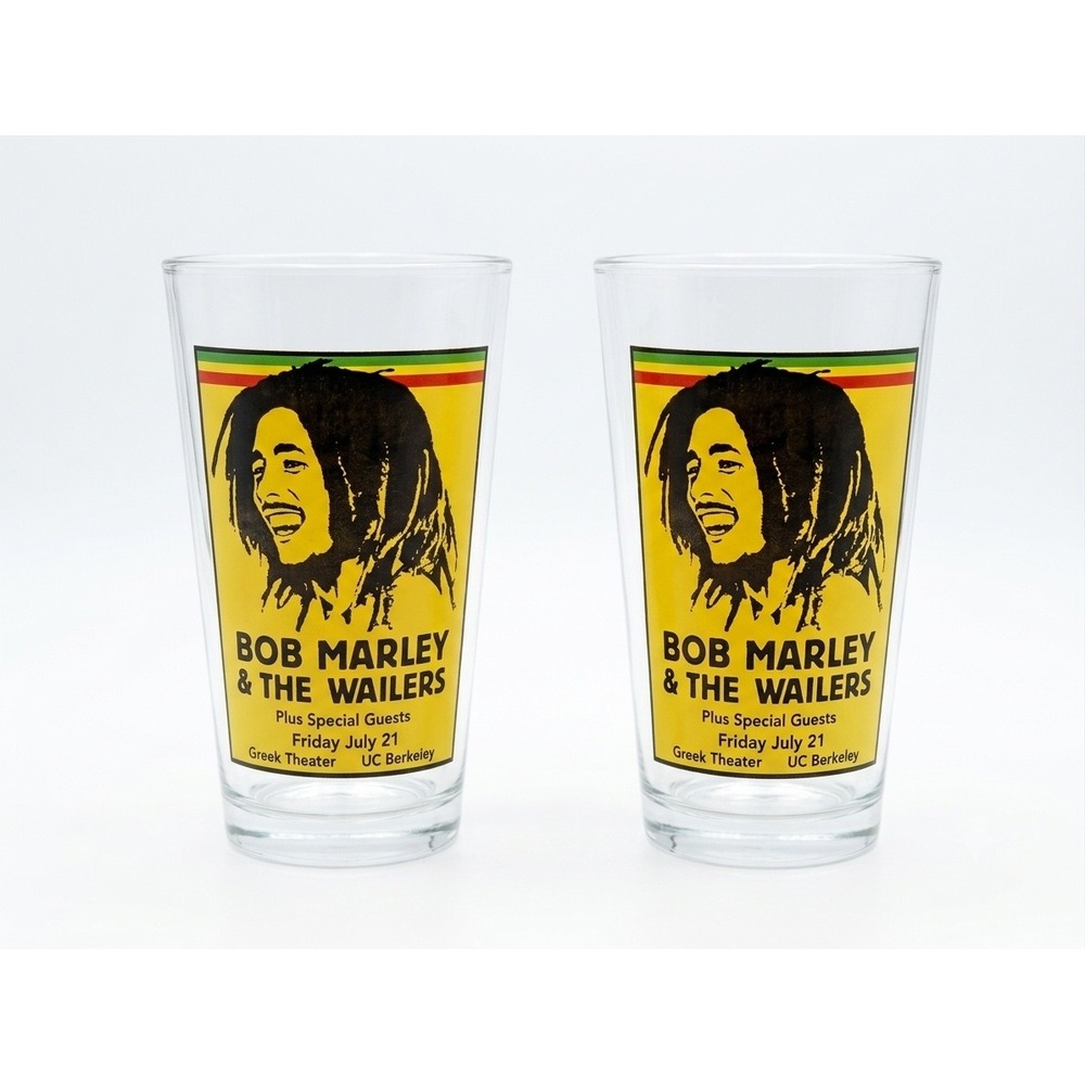 Bob Marley and the Wailers Greek Theater UC Berkeley Pint Glasses Set of 2